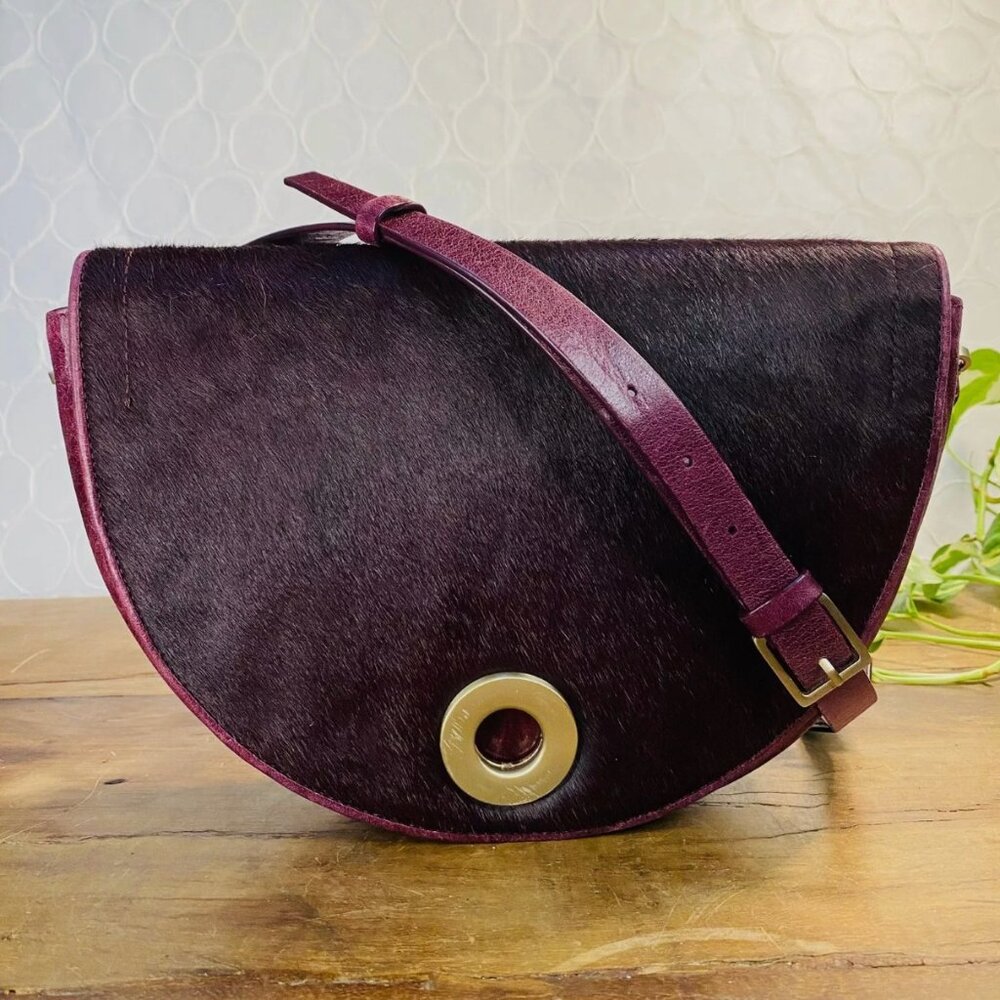Halston Heritage Double Flap Saddle Bag in Burgundy- Barely Used!